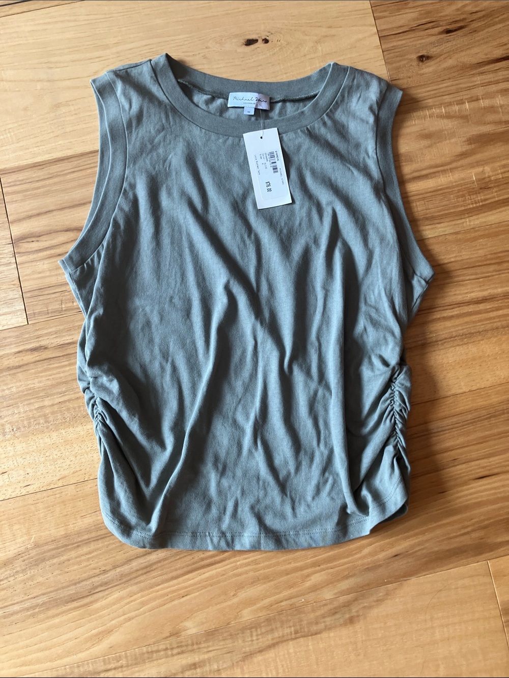 Michael Stars Sleeveless Ruched Lola Tank - Sage Green, NWT
